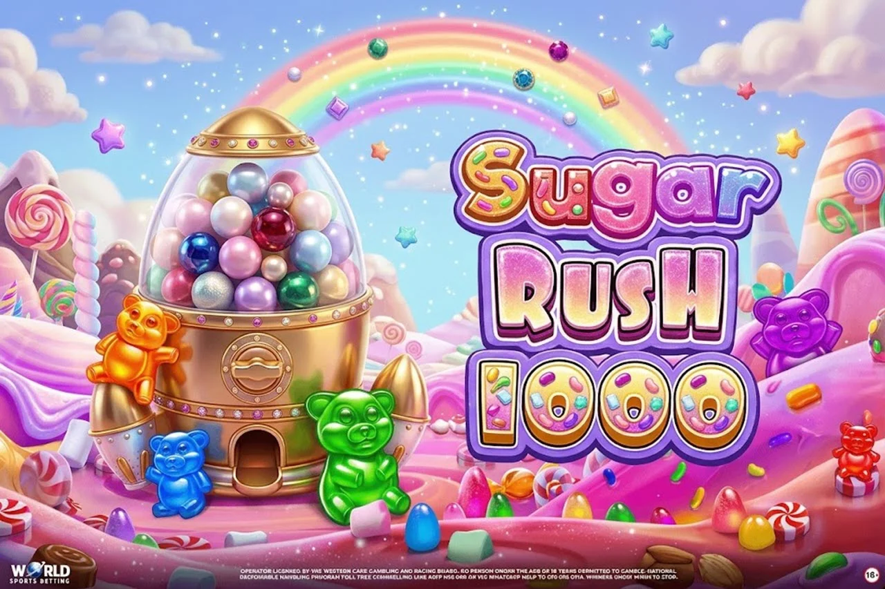 Sugar Rush 1000 เกมสล็อตลูกกวาดสีสันสดใส Cluster Pays ตัวคูณสุดแรง x1000 จาก Pragamic Play
