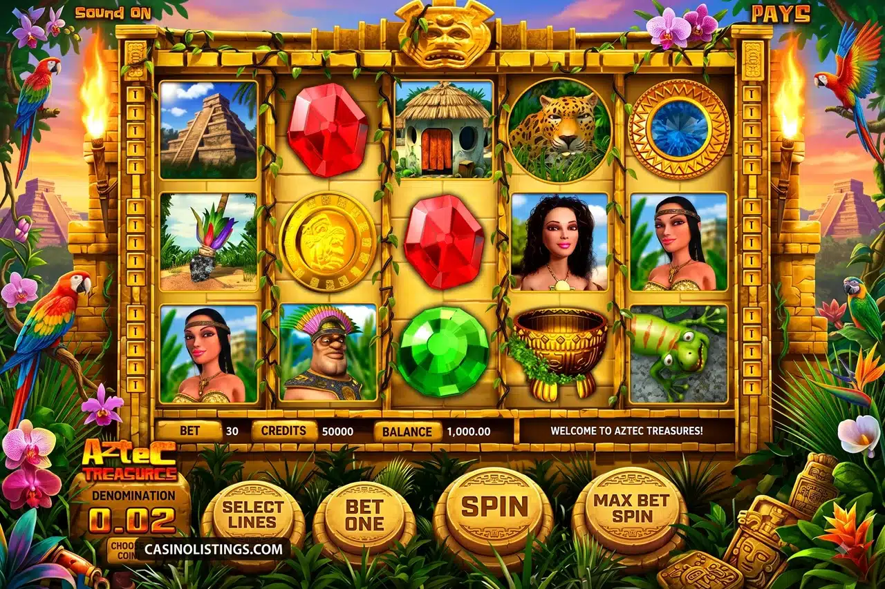 สอนเล่น Treasures of Aztec คู่มือเกมสล็อตธีมอารยธรรมแอซเท็คที่ครบถ้วนที่สุด